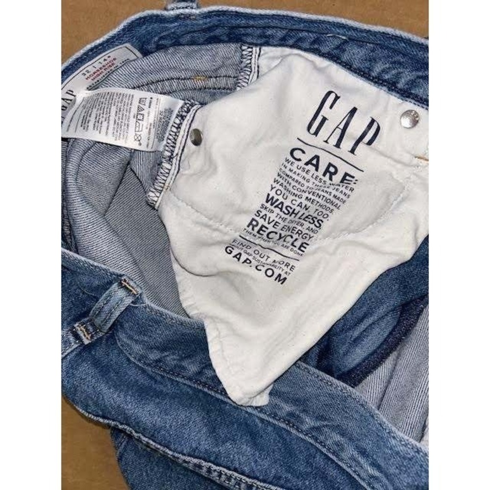 Gap Horseshoe Barrel High Rise Jeans Medium Wash Wide Leg Curved 32 14R Cotton - Picture 5 of 6